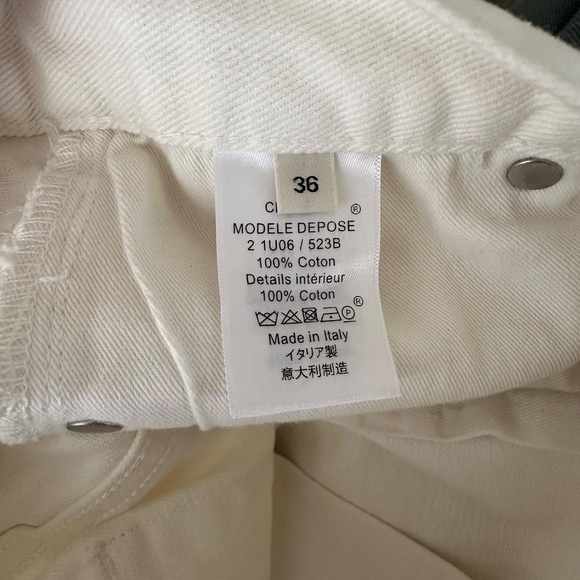 CELINE Straight Leg Raw Hem White Jeans - Picture 8 of 10